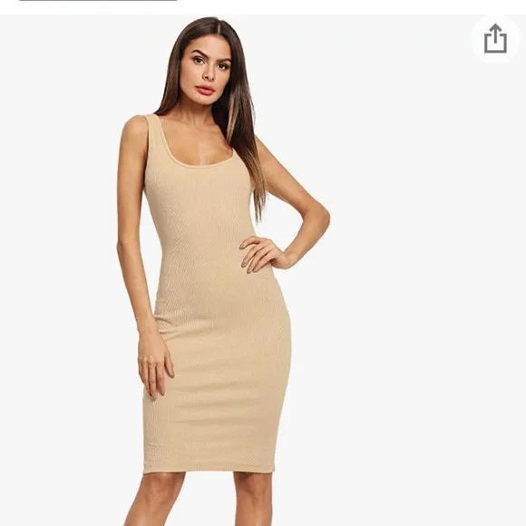 slim fit dress slacks Fitted Ribbed Midi Dress – Truly Bonded main image 1